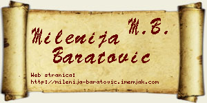 Milenija Baratović vizit kartica